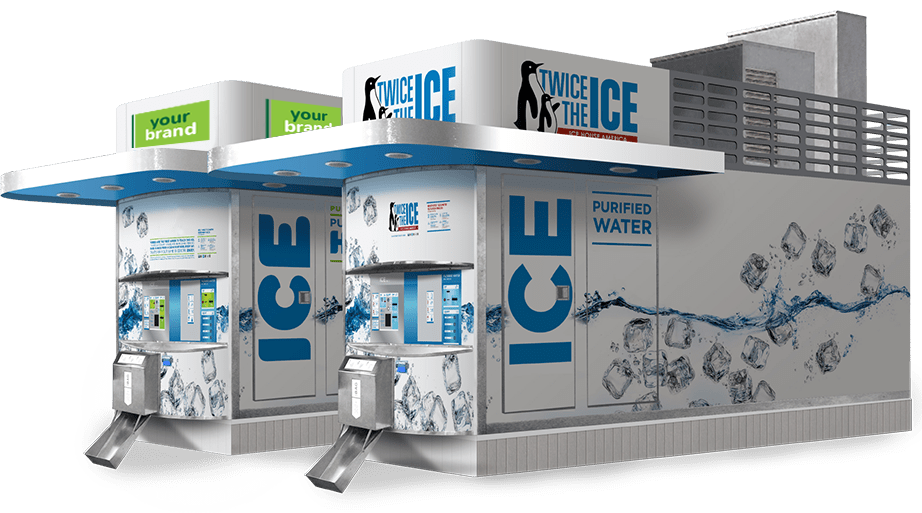 The ice kiosk is our mid-sized and versatile ice vending machine